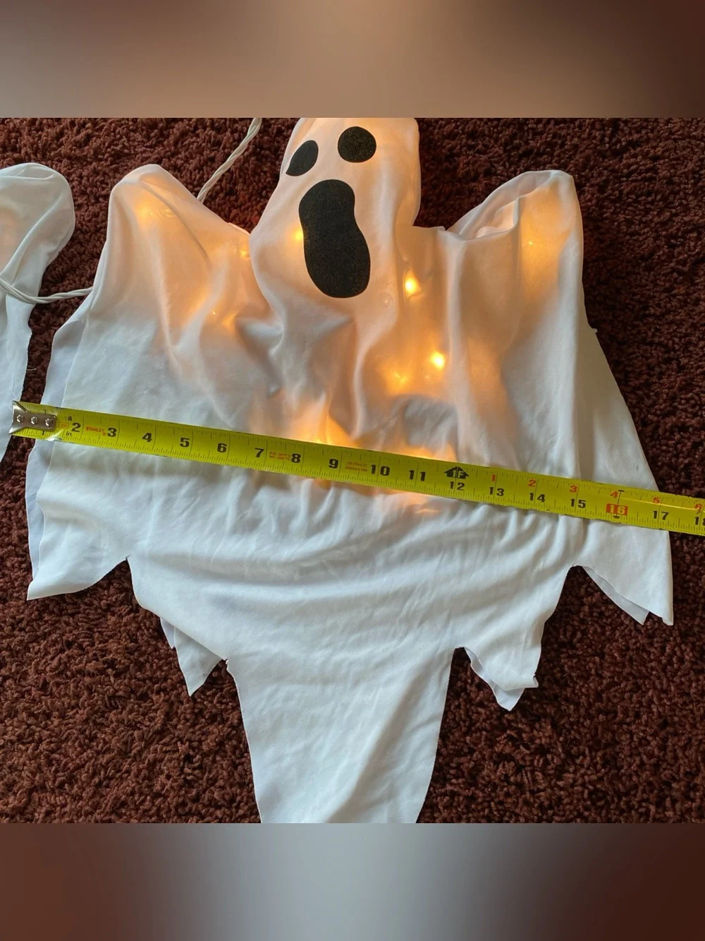 Halloween Ghost String Lights With 3 Fabric Ghosts Set Works Holiday Party Large